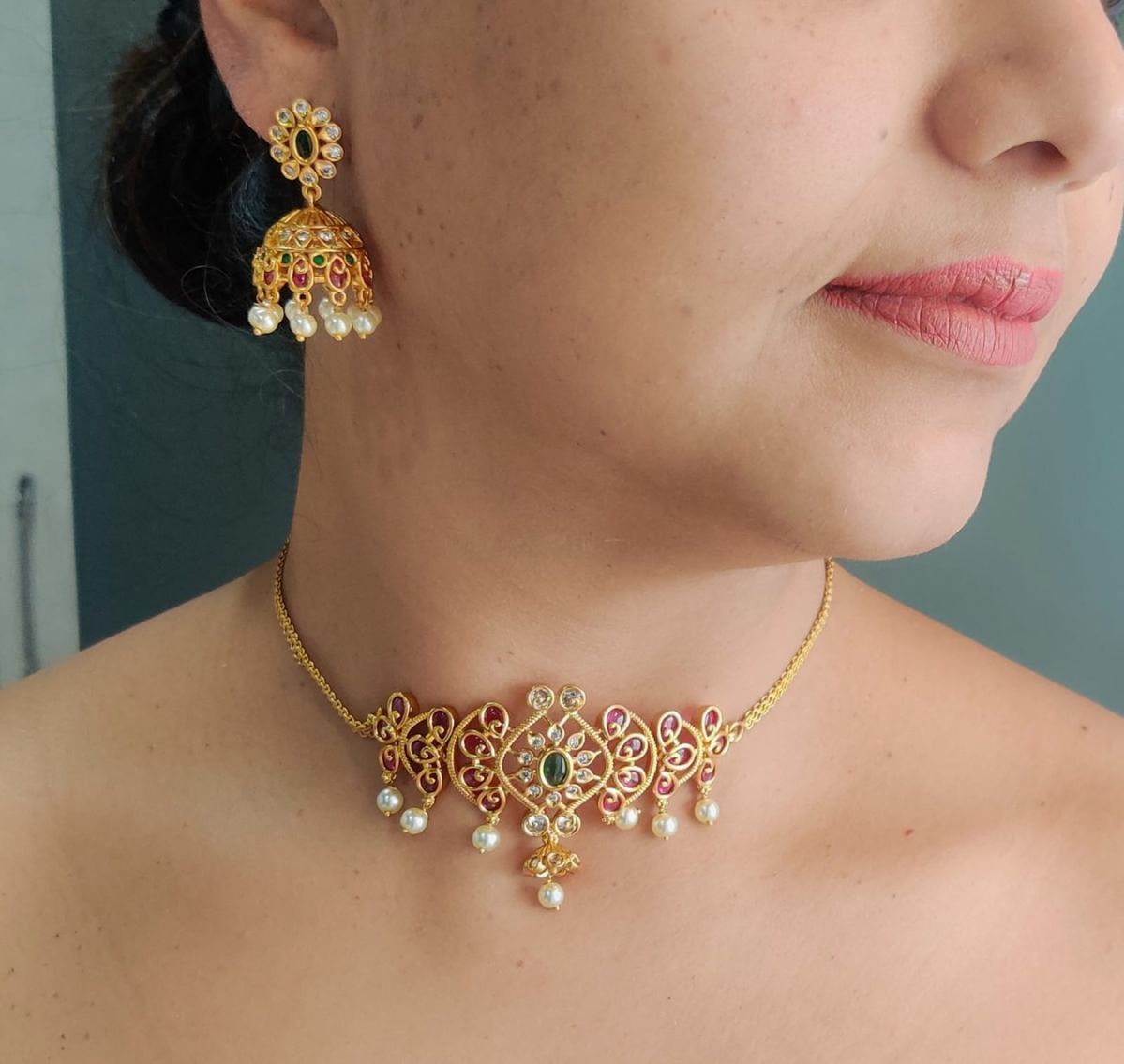 Vintage Kundan Bridal Choker — view 2