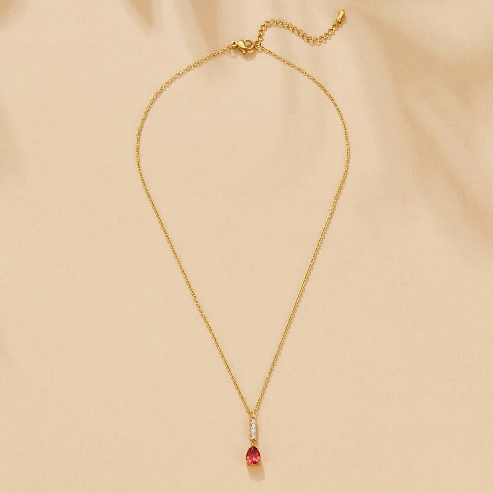 Solitaire Sapphire Drop Pendant — view 3