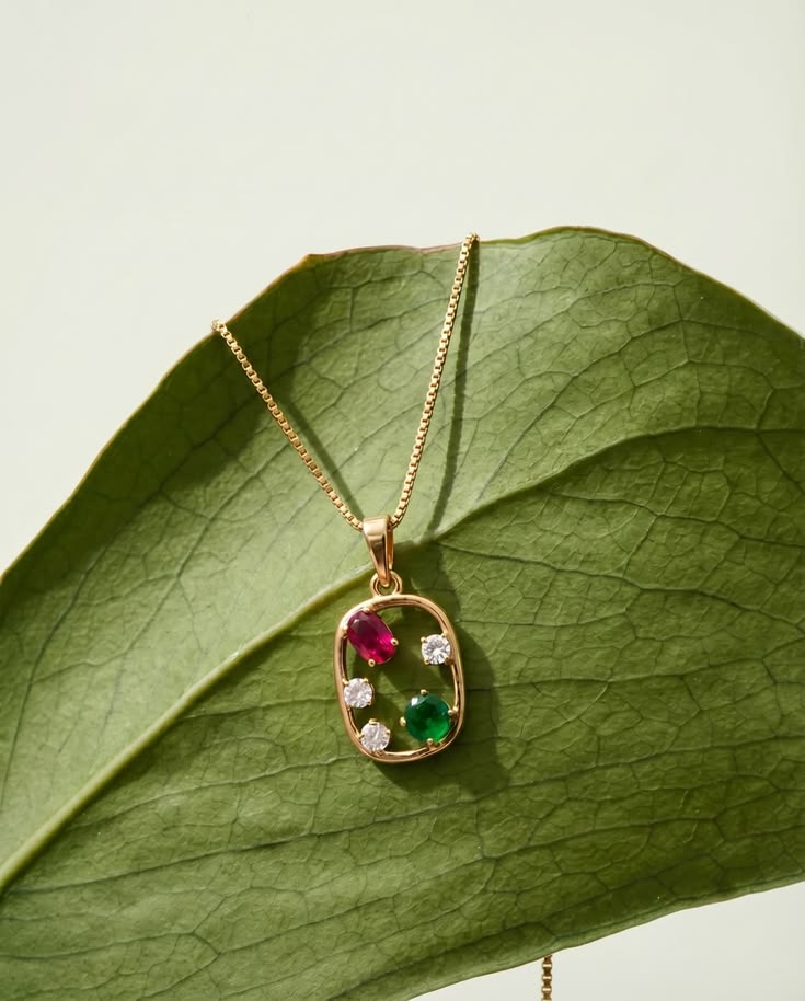 Multi-Gemstone Rainbow Drop Collar — view 2