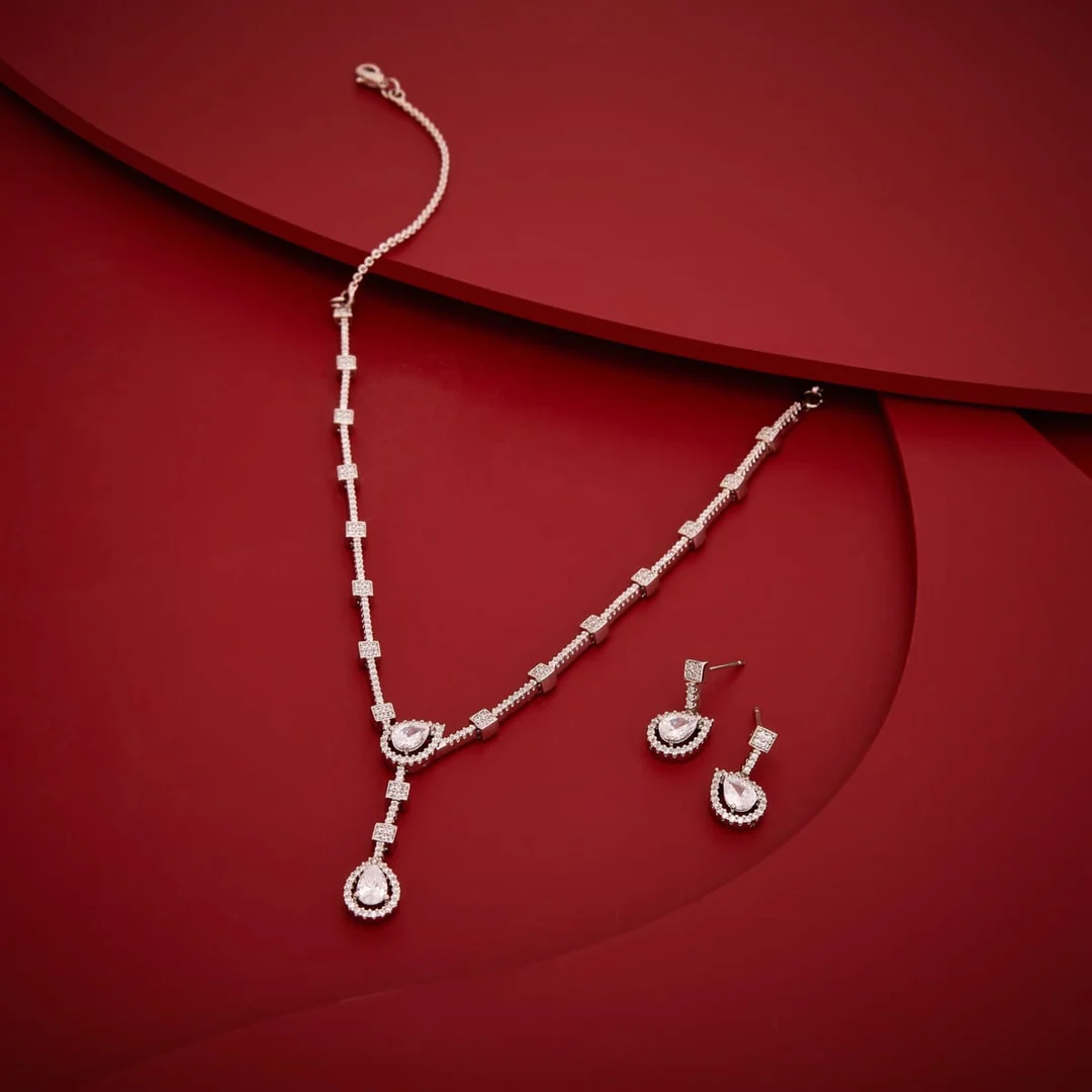 Emerald Pear-Cut Cascade Necklace — view 2