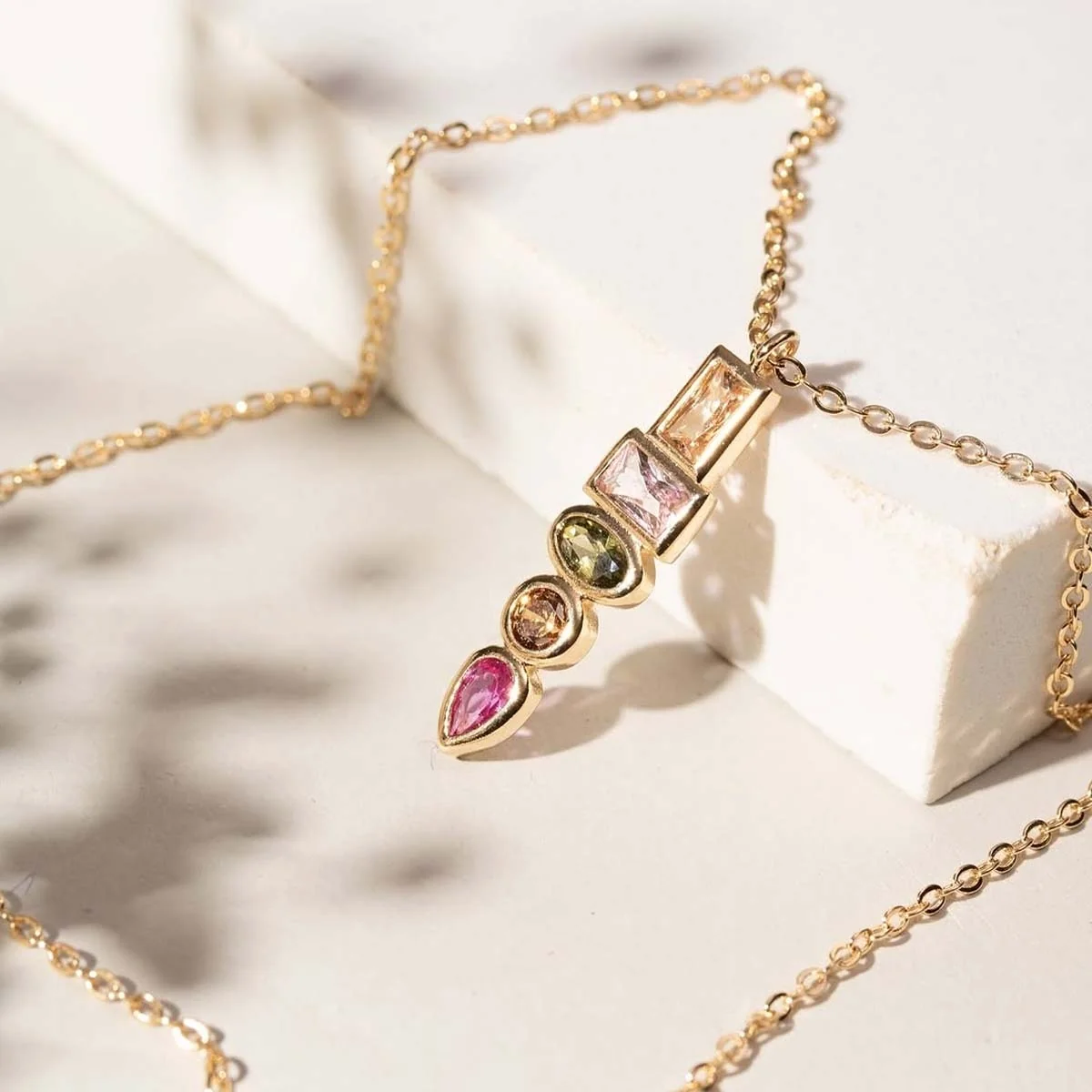 Nysa Cascade Multi Gem Pendant Necklace