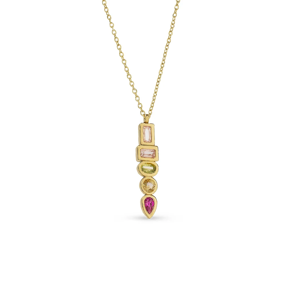 Nysa Cascade Multi Gem Pendant Necklace — view 3