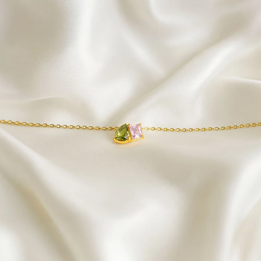 Tia Multi Gem Stone Necklace — view 2