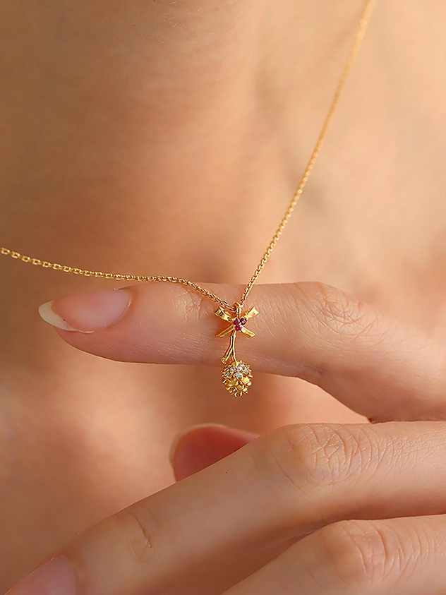 Natural Pine Cone Necklace