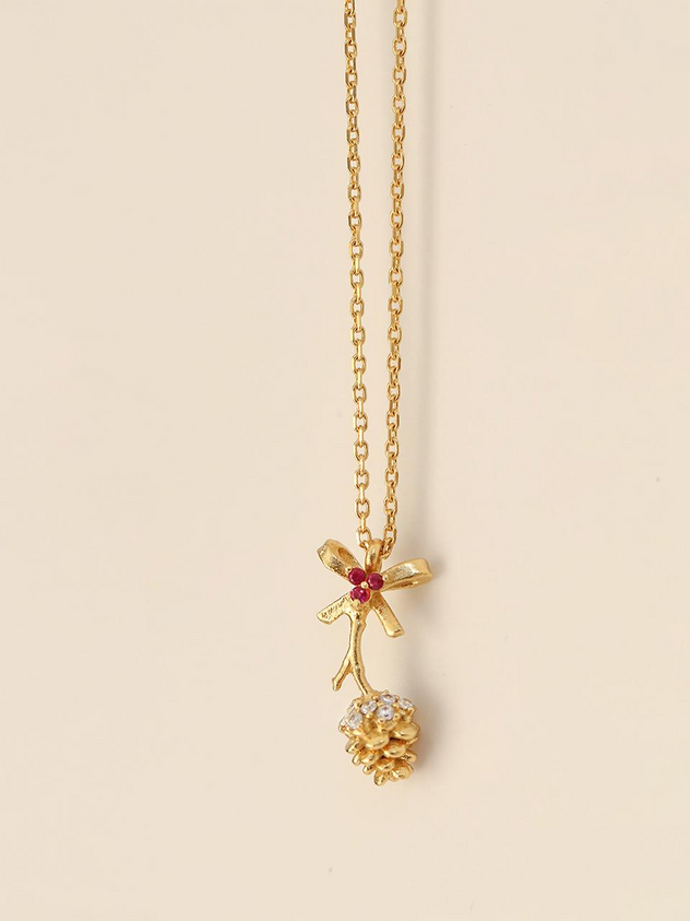 Natural Pine Cone Necklace — view 2