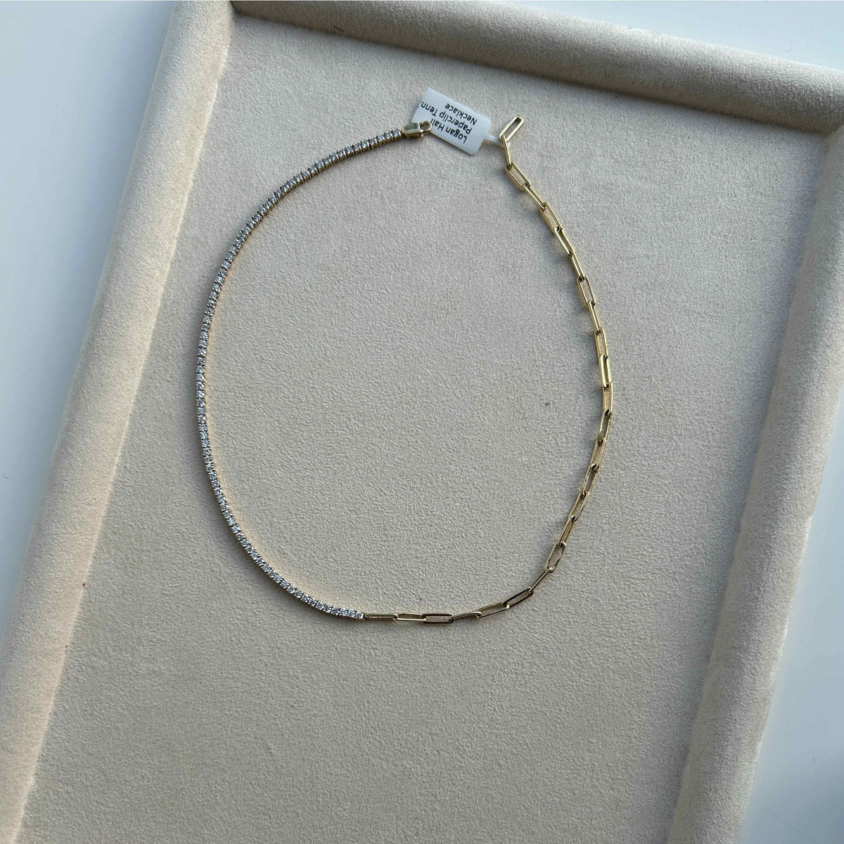 Logan Half Paperclip Diamond Tennis — view 2