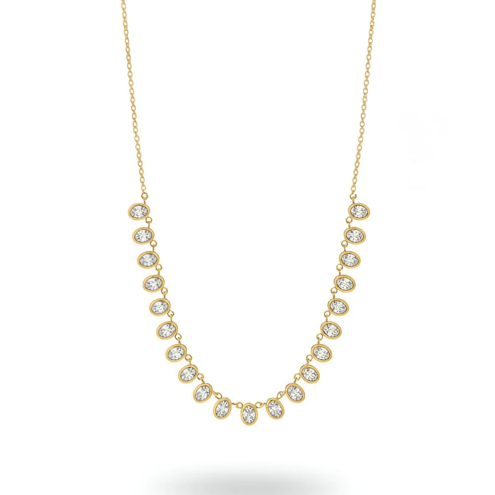 Zoe Oval Bezel Diamond Link