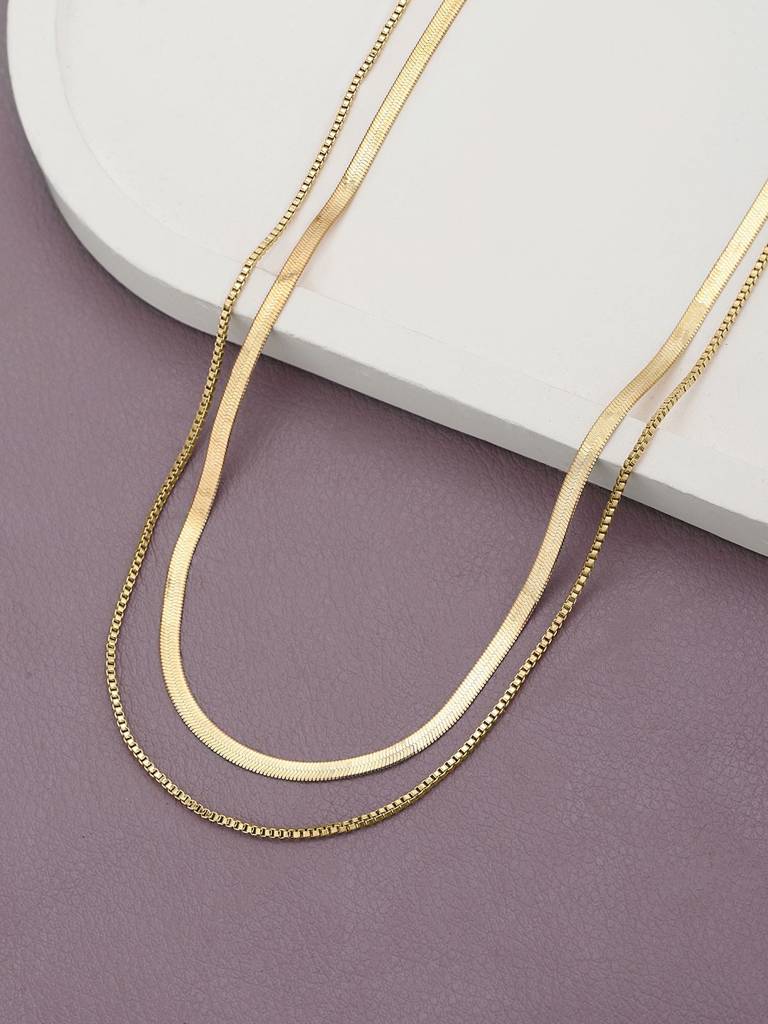 Gold Plated Layered Snake Necklace
