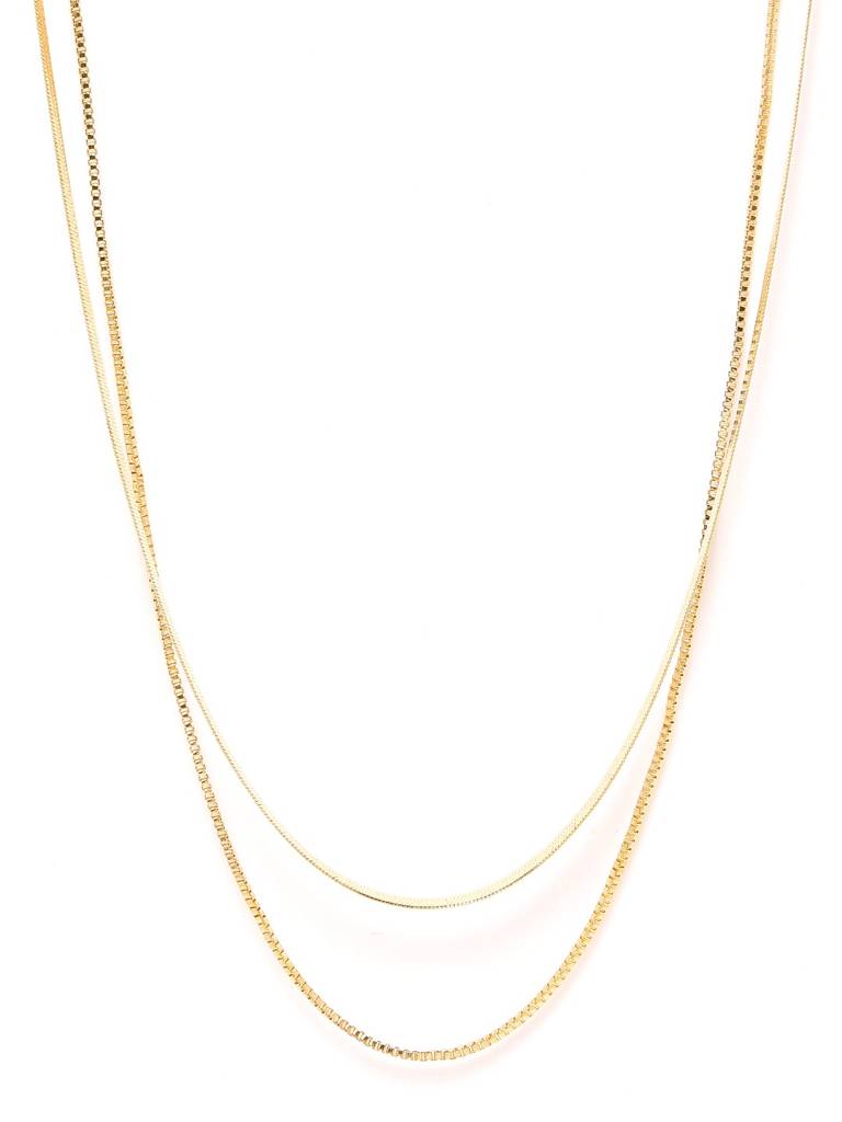Gold Plated Layered Snake Necklace — view 4
