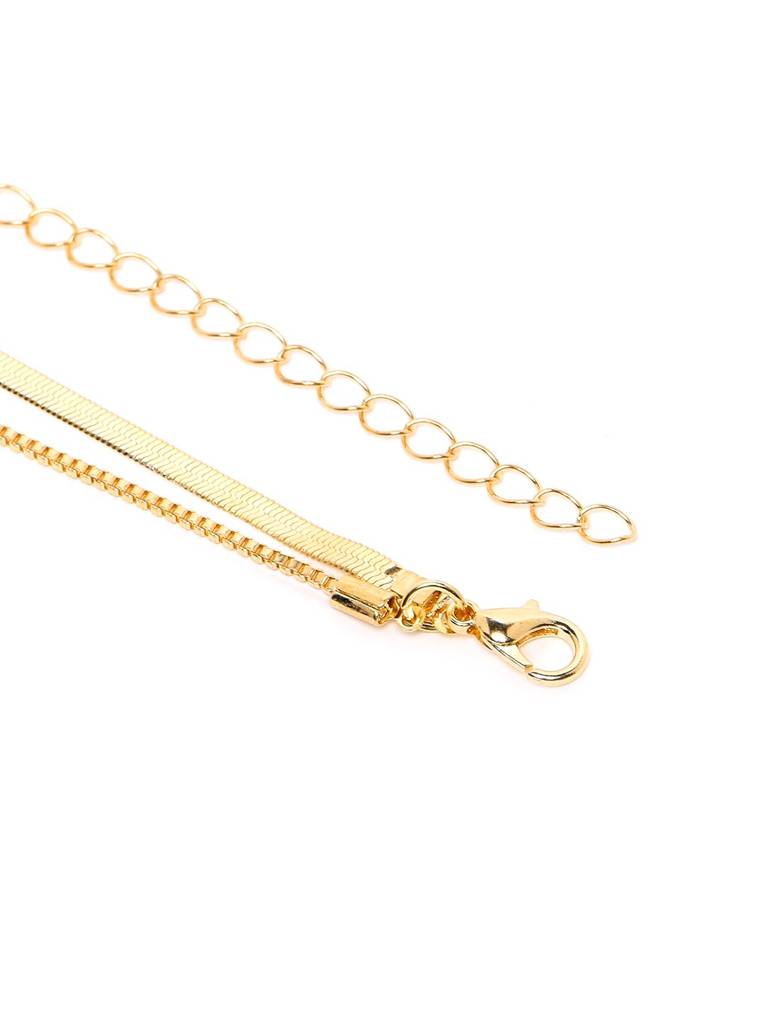 Gold Plated Layered Snake Necklace — view 5