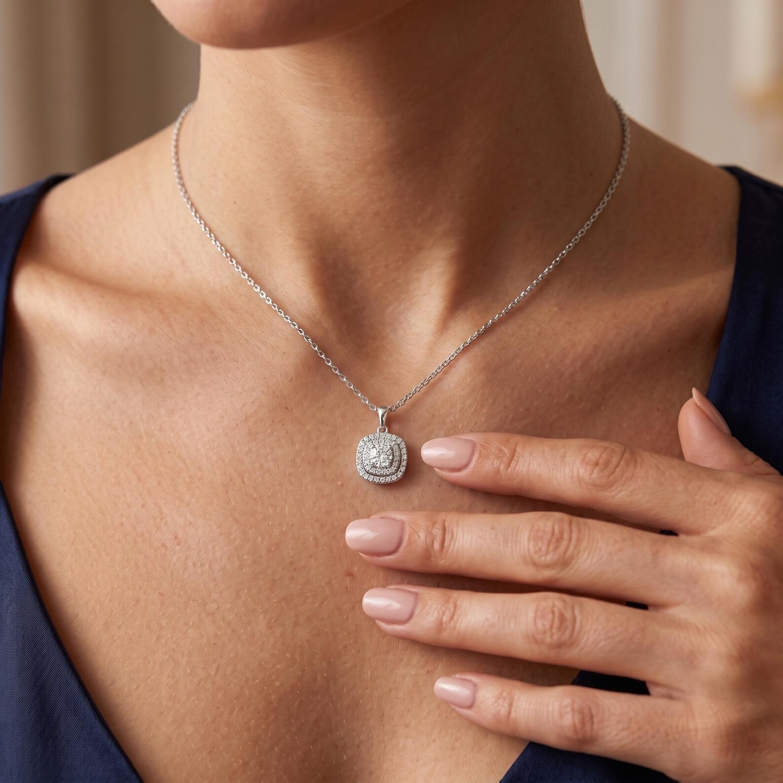 Radiant Single Stone Pendant — view 4