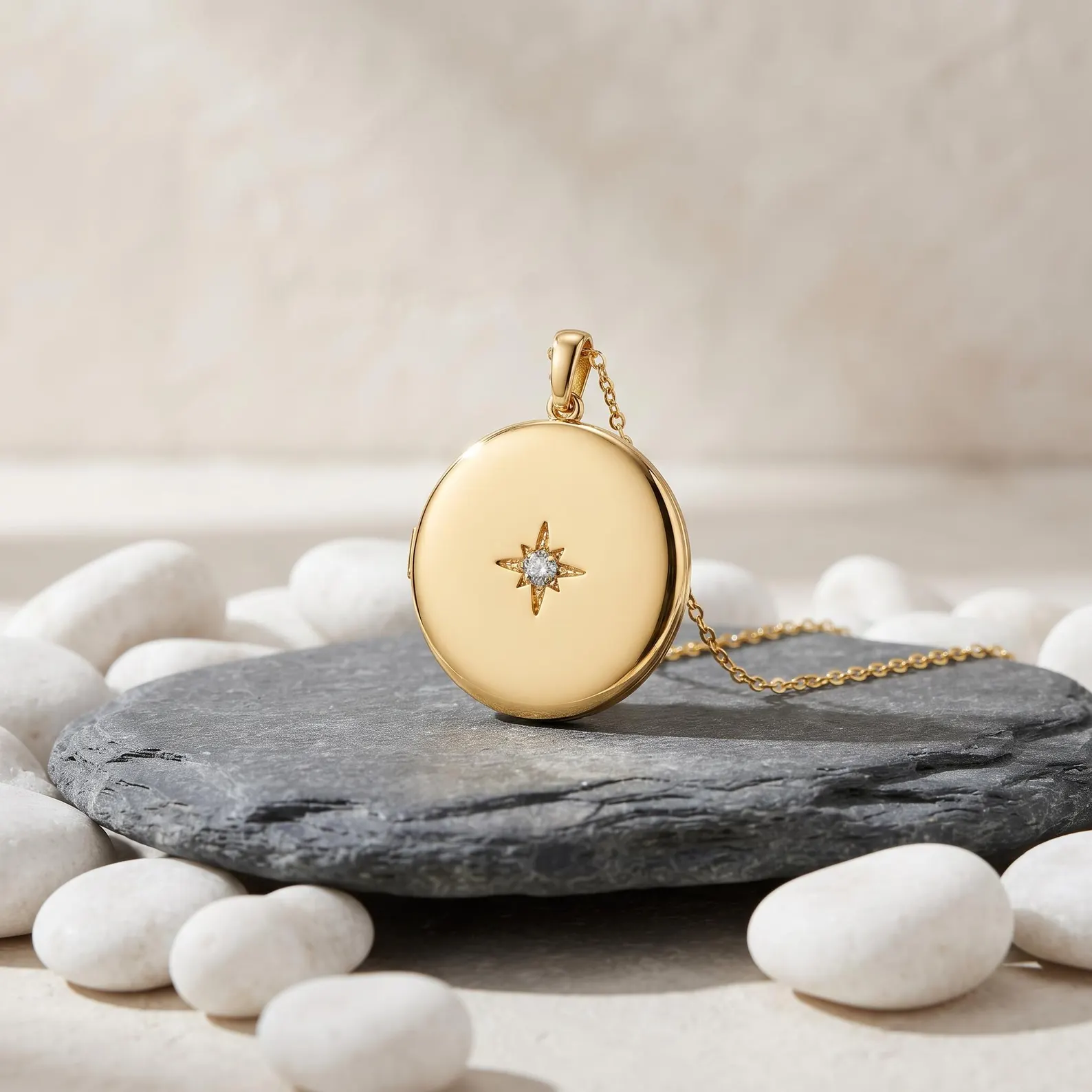 Elegant Halo Solitaire Pendant — view 3