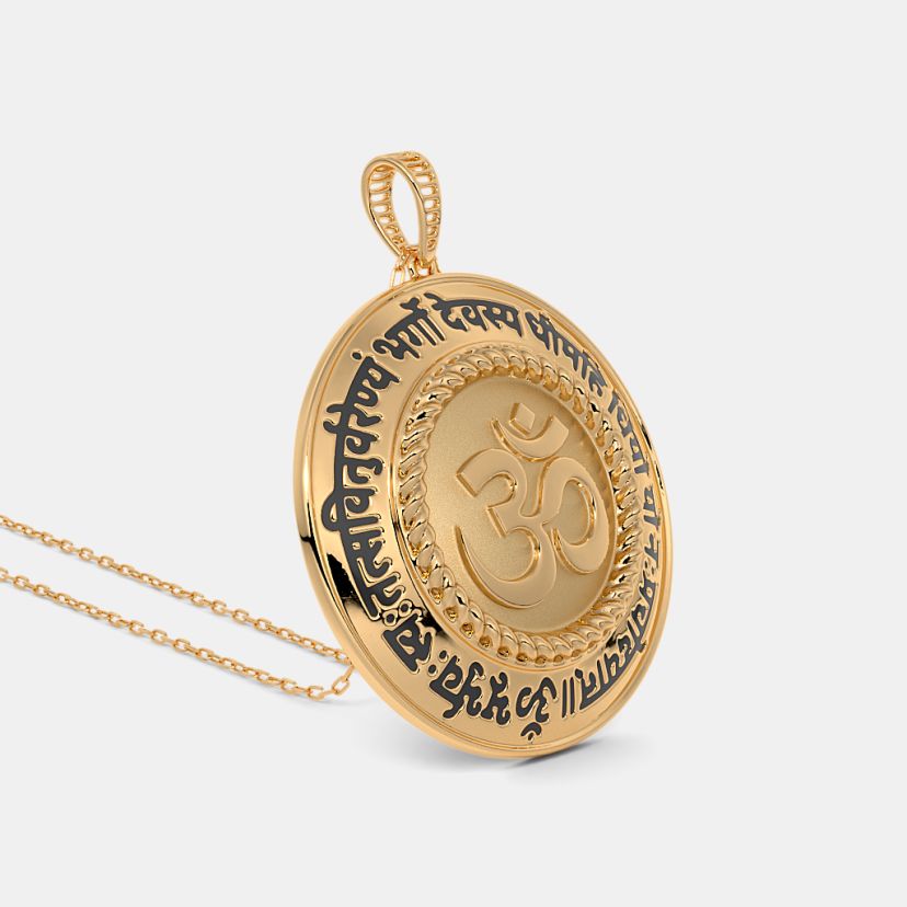Sacred Om Gold Pendant — view 2