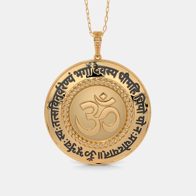 Sacred Om Gold Pendant — view 3