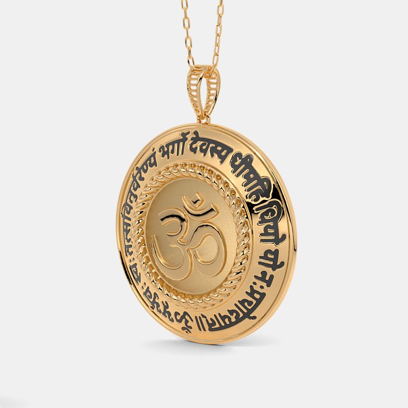 Sacred Om Gold Pendant — view 4