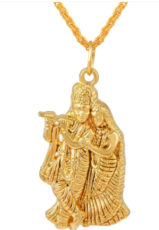 Radha Krishna Devotional Pendant