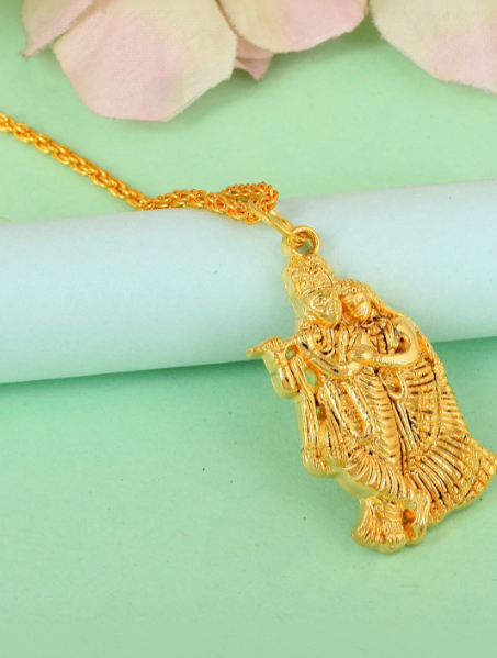 Radha Krishna Devotional Pendant — view 3