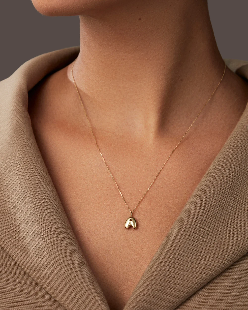 Bold Monogram Gold Pendant A- Z Available — view 2