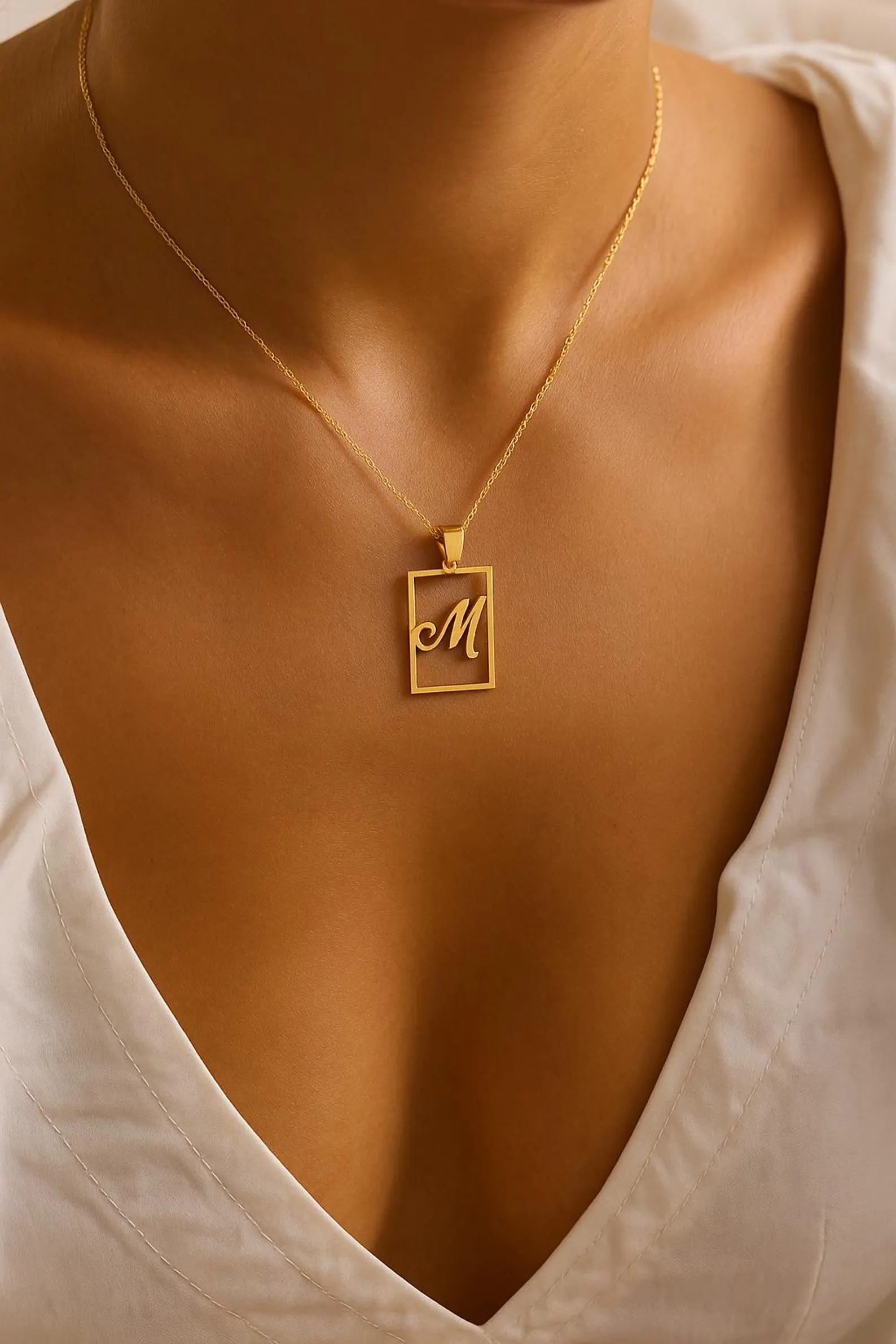 Cursive Initial Charm Pendant