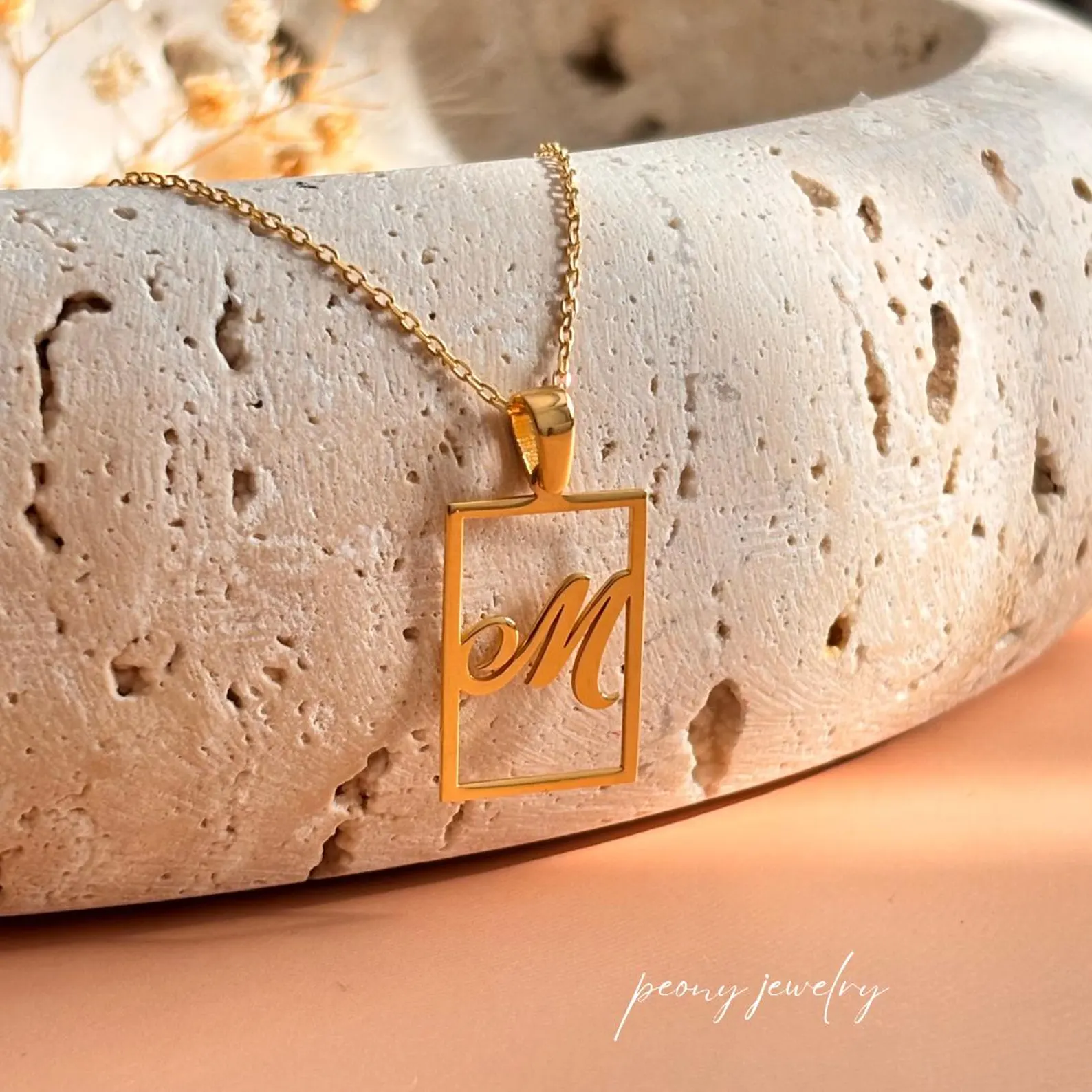 Cursive Initial Charm Pendant — view 2