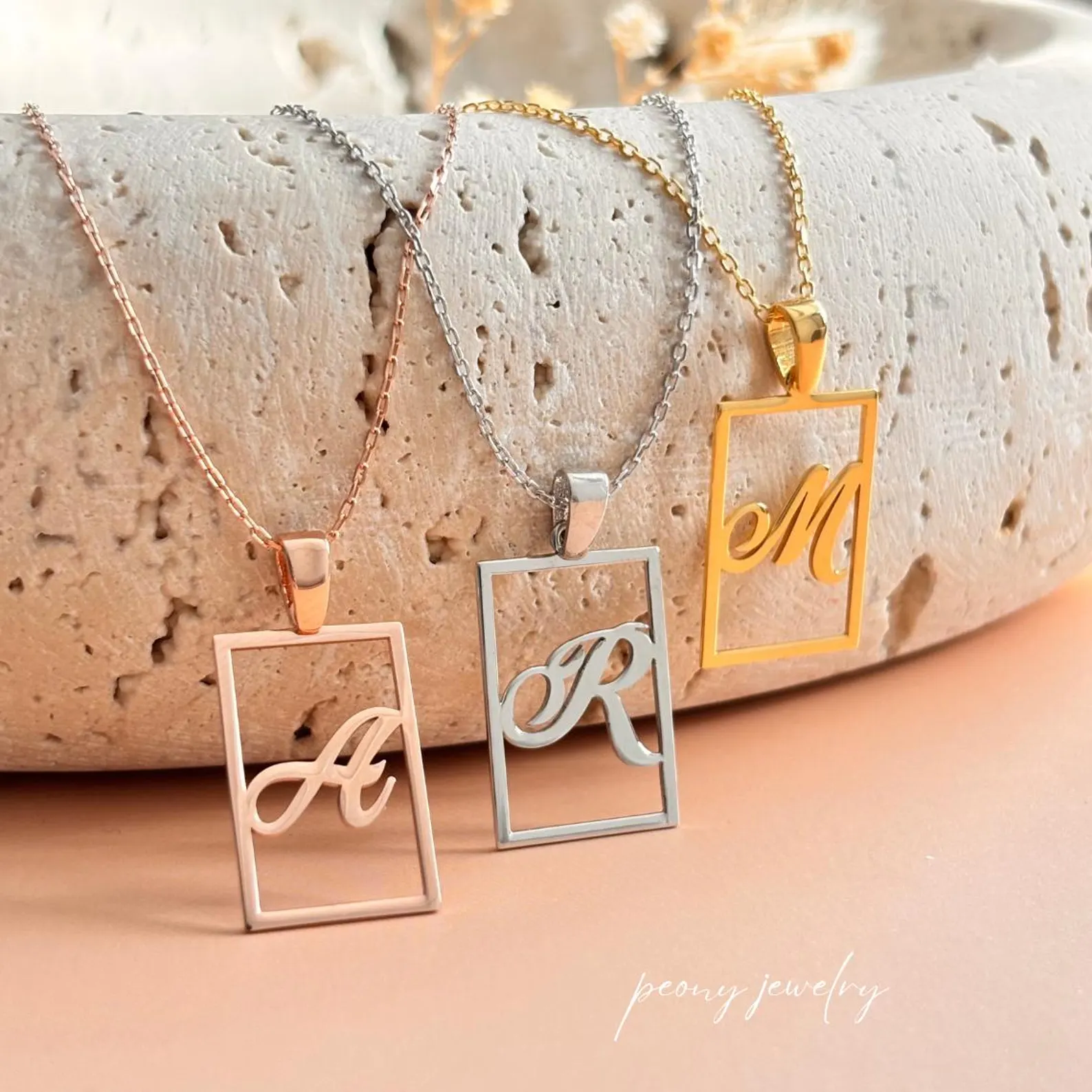 Cursive Initial Charm Pendant — view 3