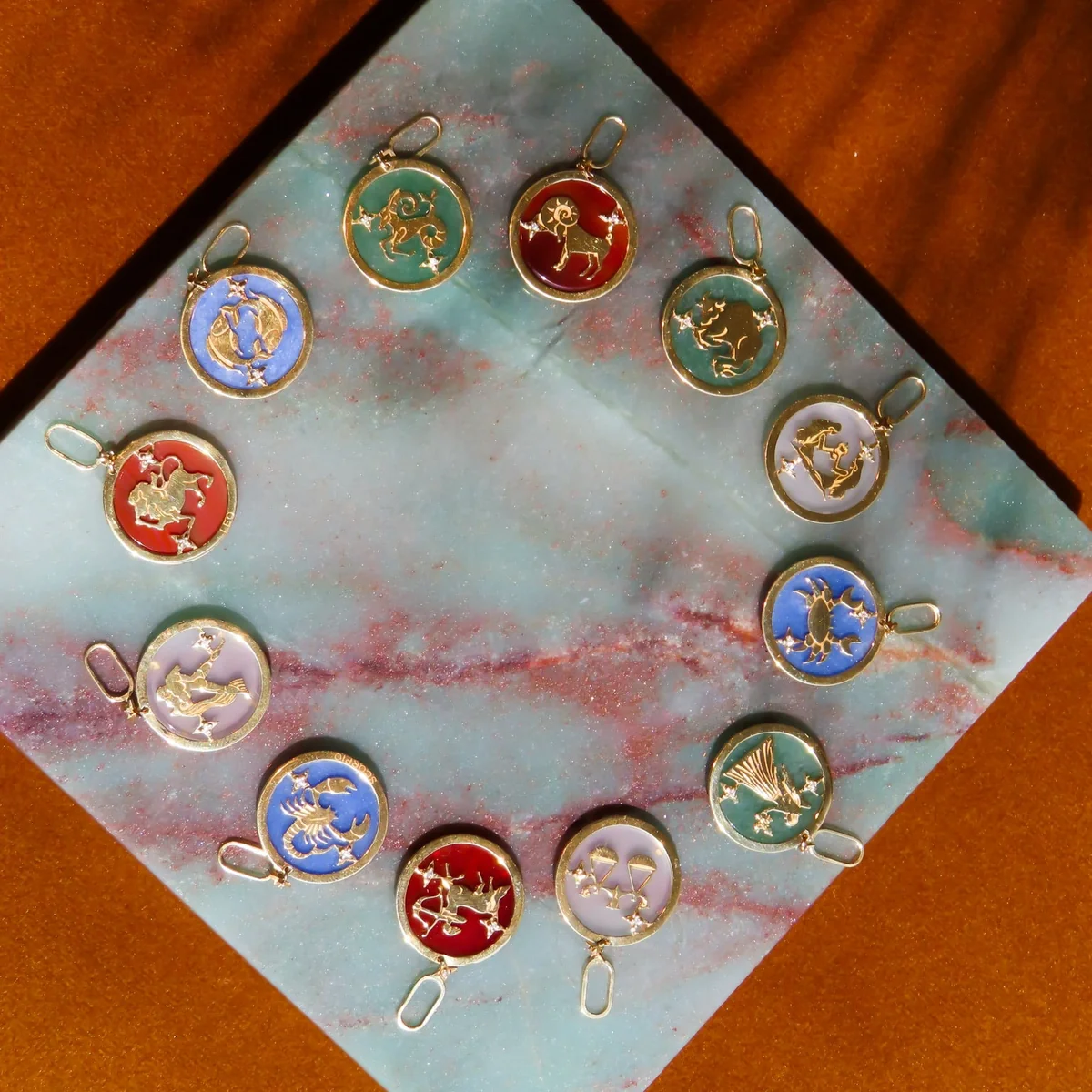 Aquarius Zodiac Gold Pendant — view 4