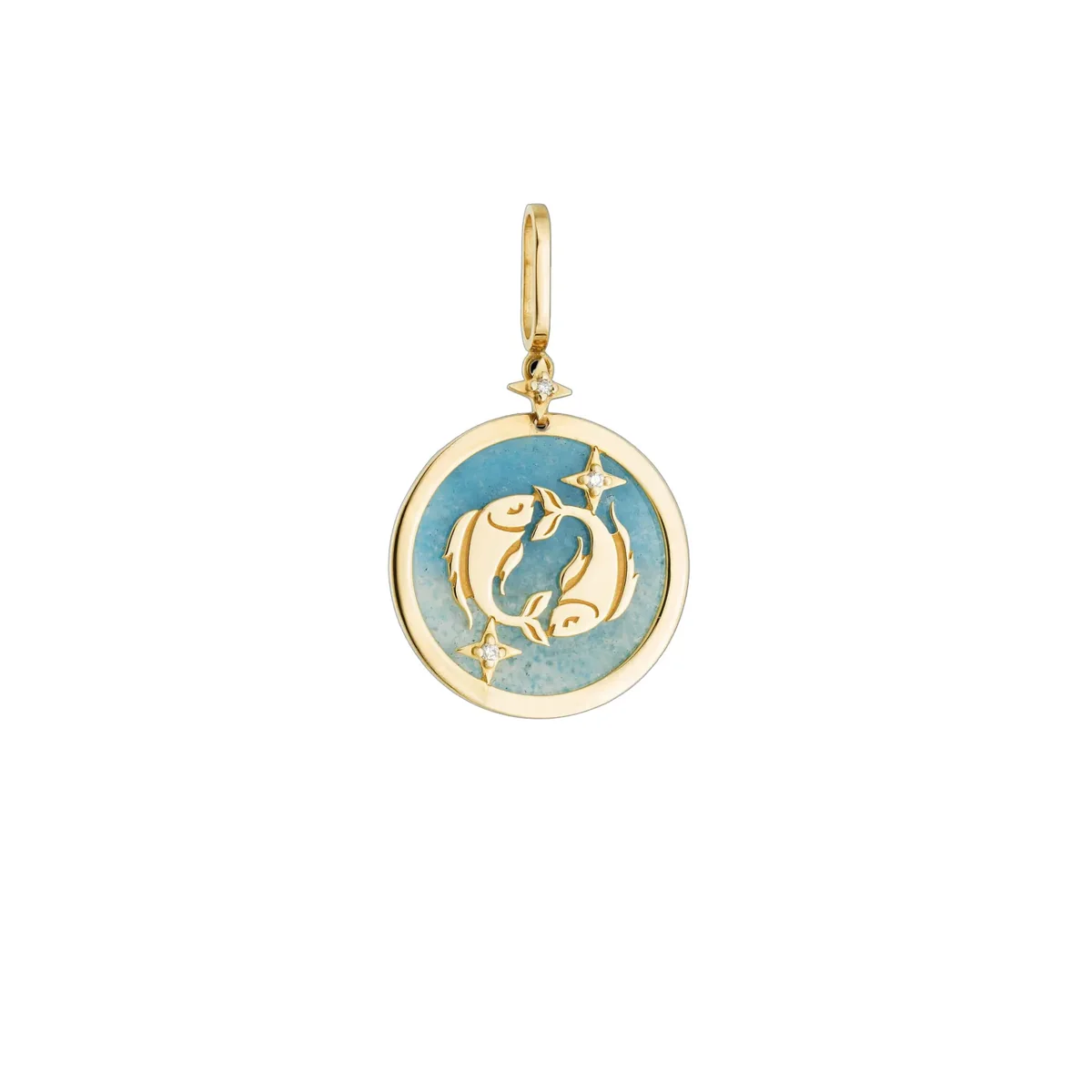Pisces Zodiac Gold Pendant