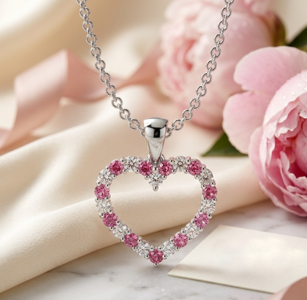 Blooming Love Heart Pendant — view 2