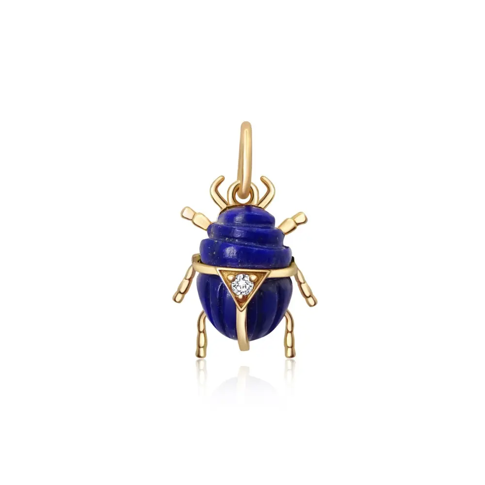 Yellow Gold Beetle Pendant — view 2