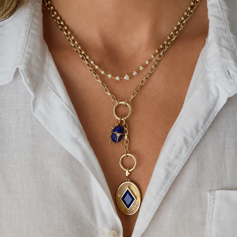 Yellow Gold Beetle Pendant — view 3