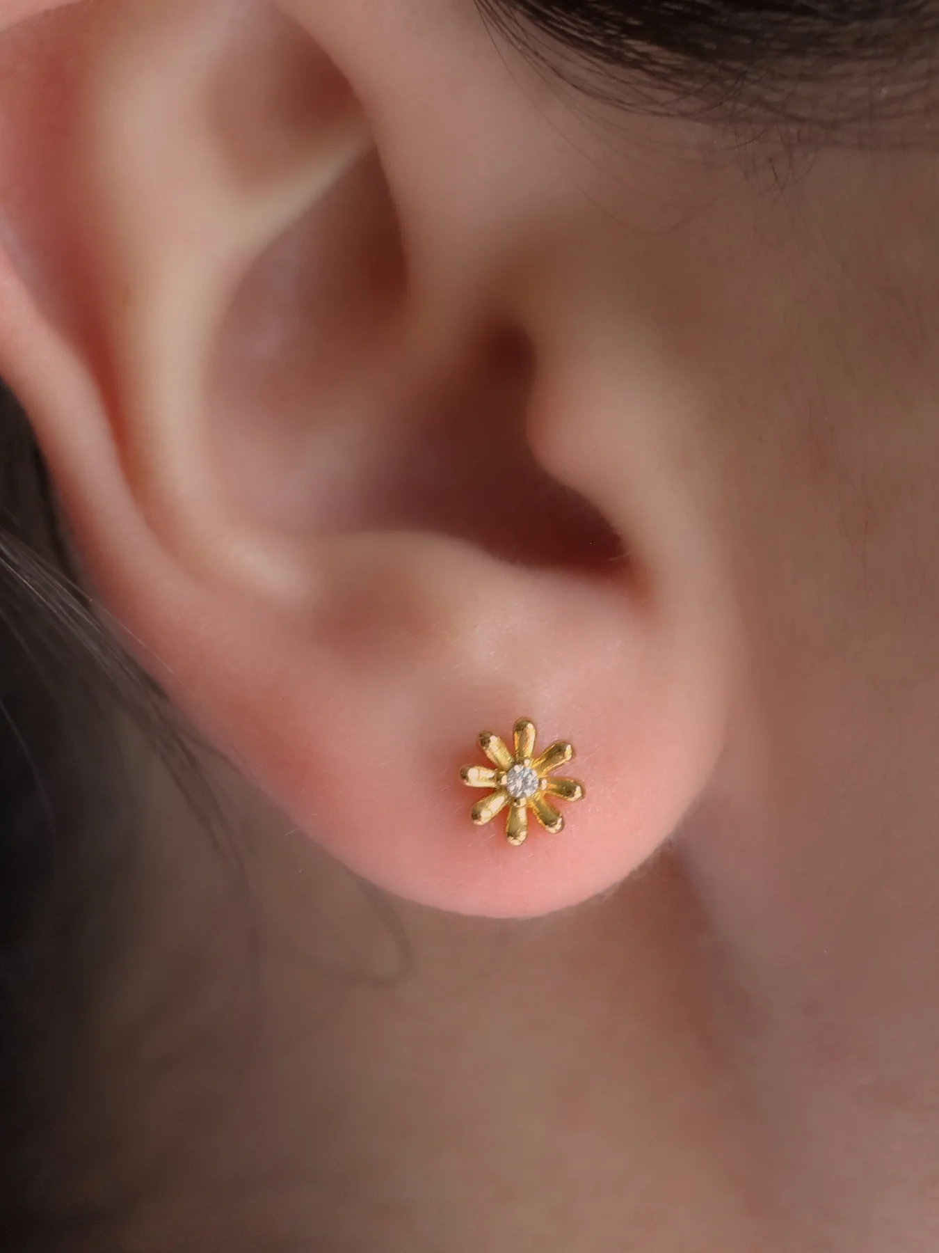 Dainty Floral Stud Earrings — view 2