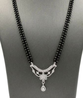 Layered Black Bead Mangalsutra — view 4