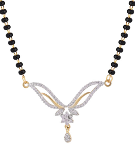 Layered Black Bead Mangalsutra — view 7