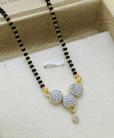 Simple Black Bead Mangalsutra — view 2