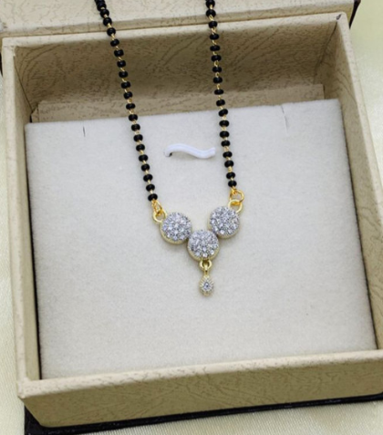 Simple Black Bead Mangalsutra — view 3