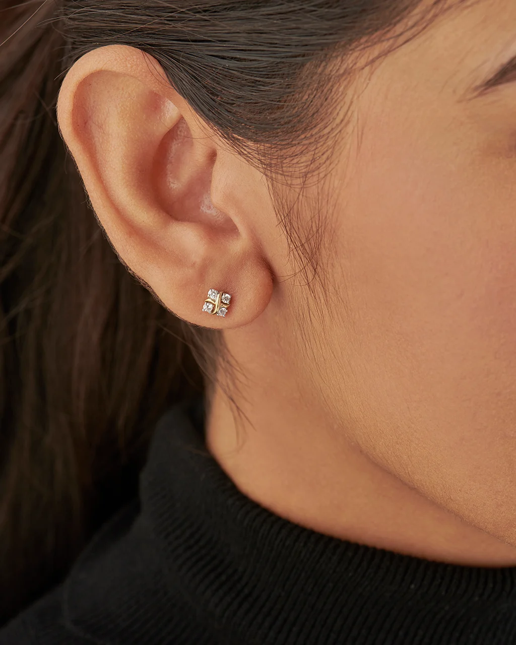 Twist Design Stud Earrings — view 3