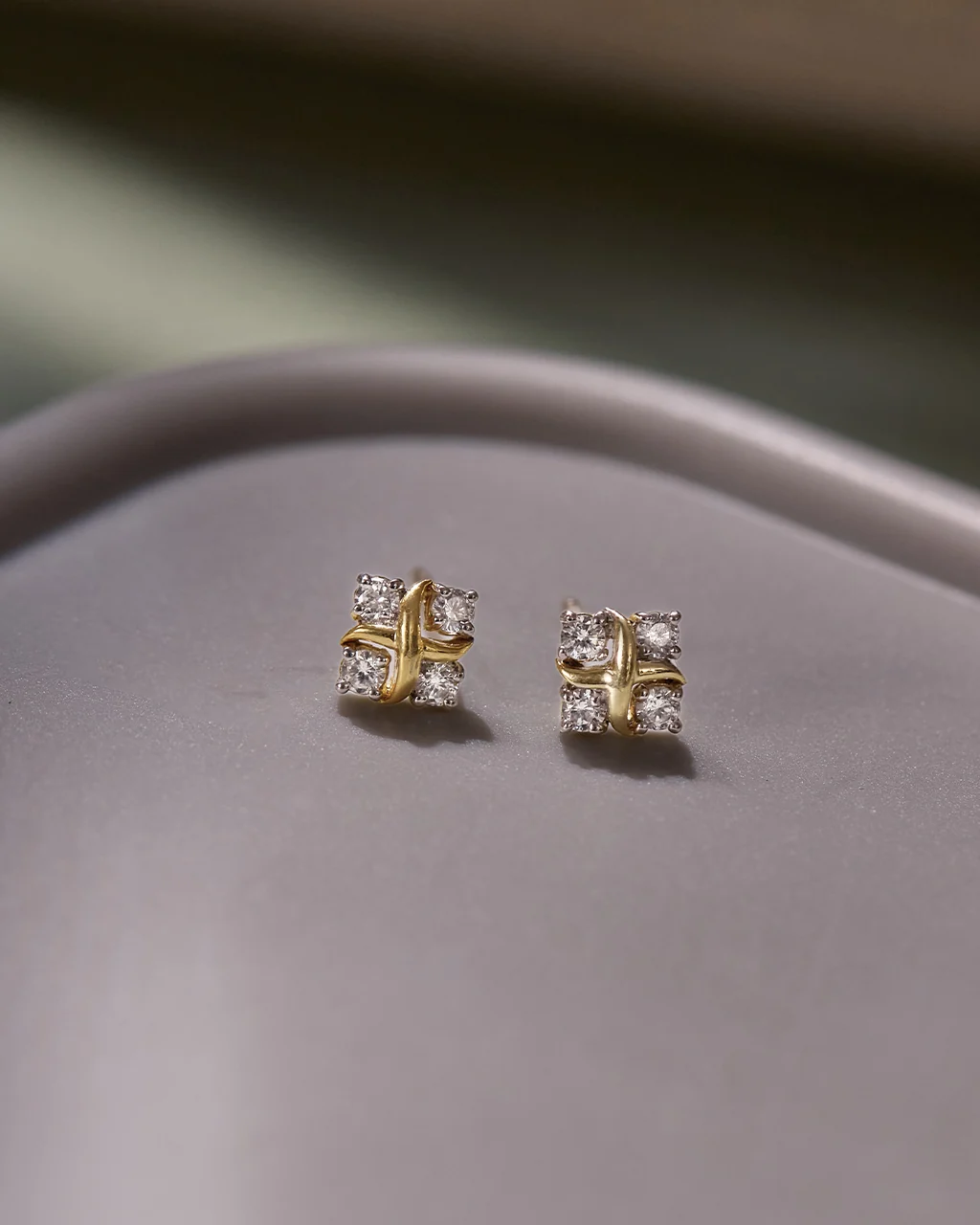 Twist Design Stud Earrings — view 2