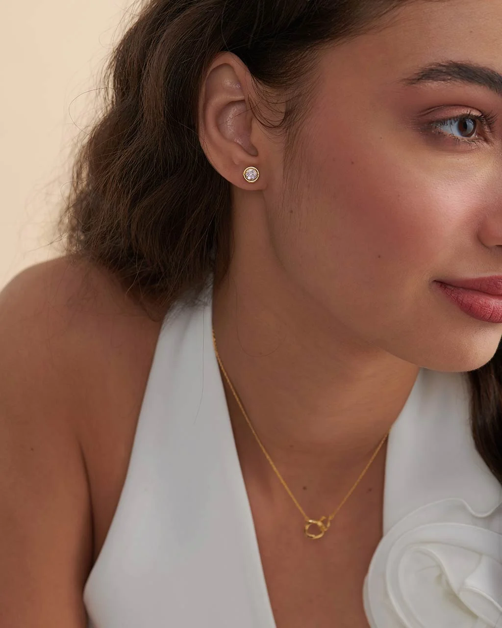 Classic Gold Button Studs — view 5
