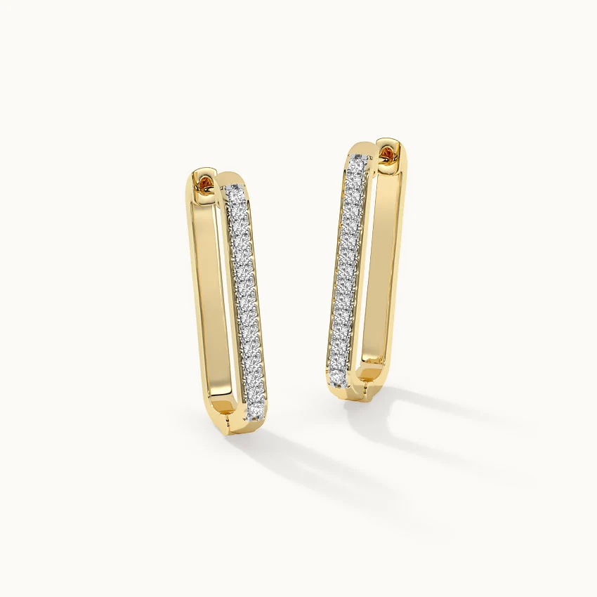 Medium Diamond Hoops — view 2