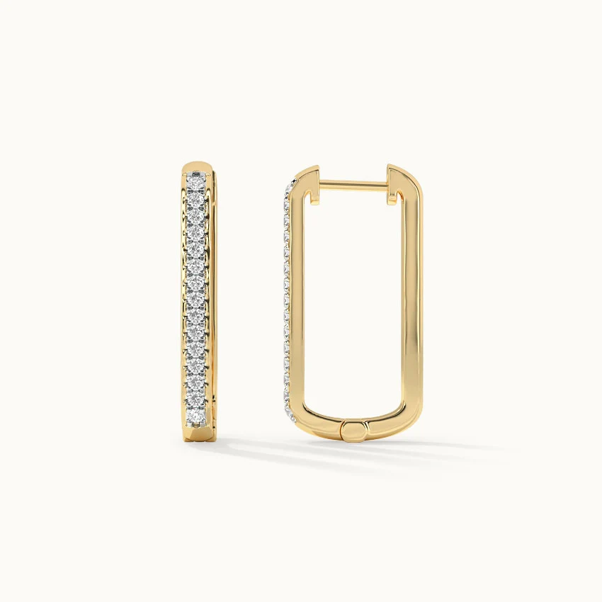 Medium Diamond Hoops — view 3