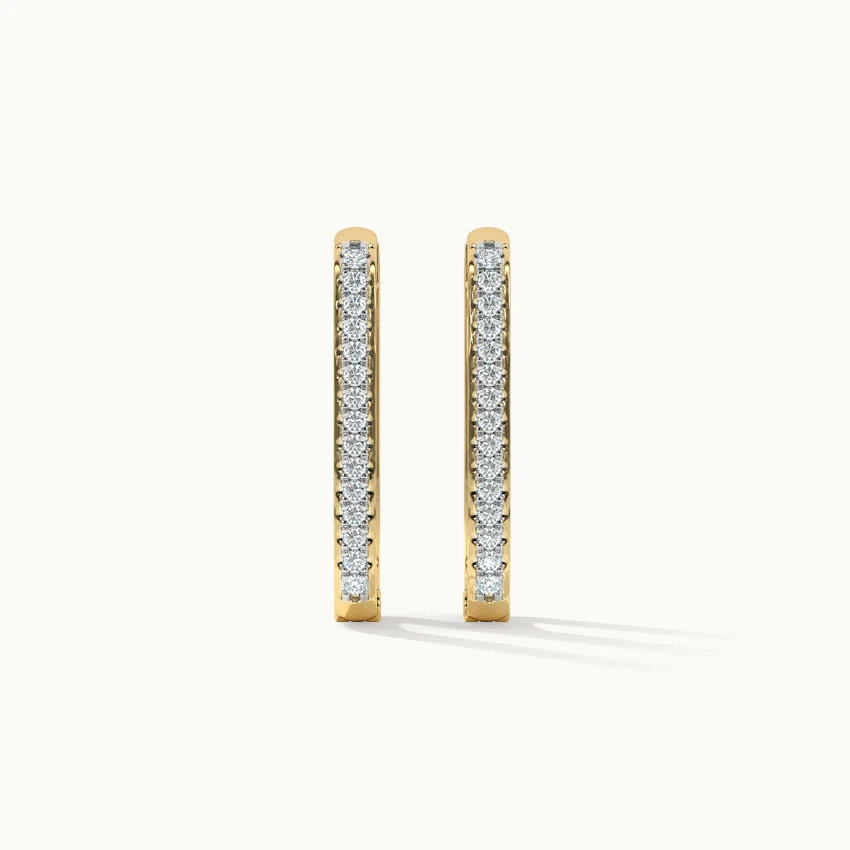 Medium Diamond Hoops — view 4
