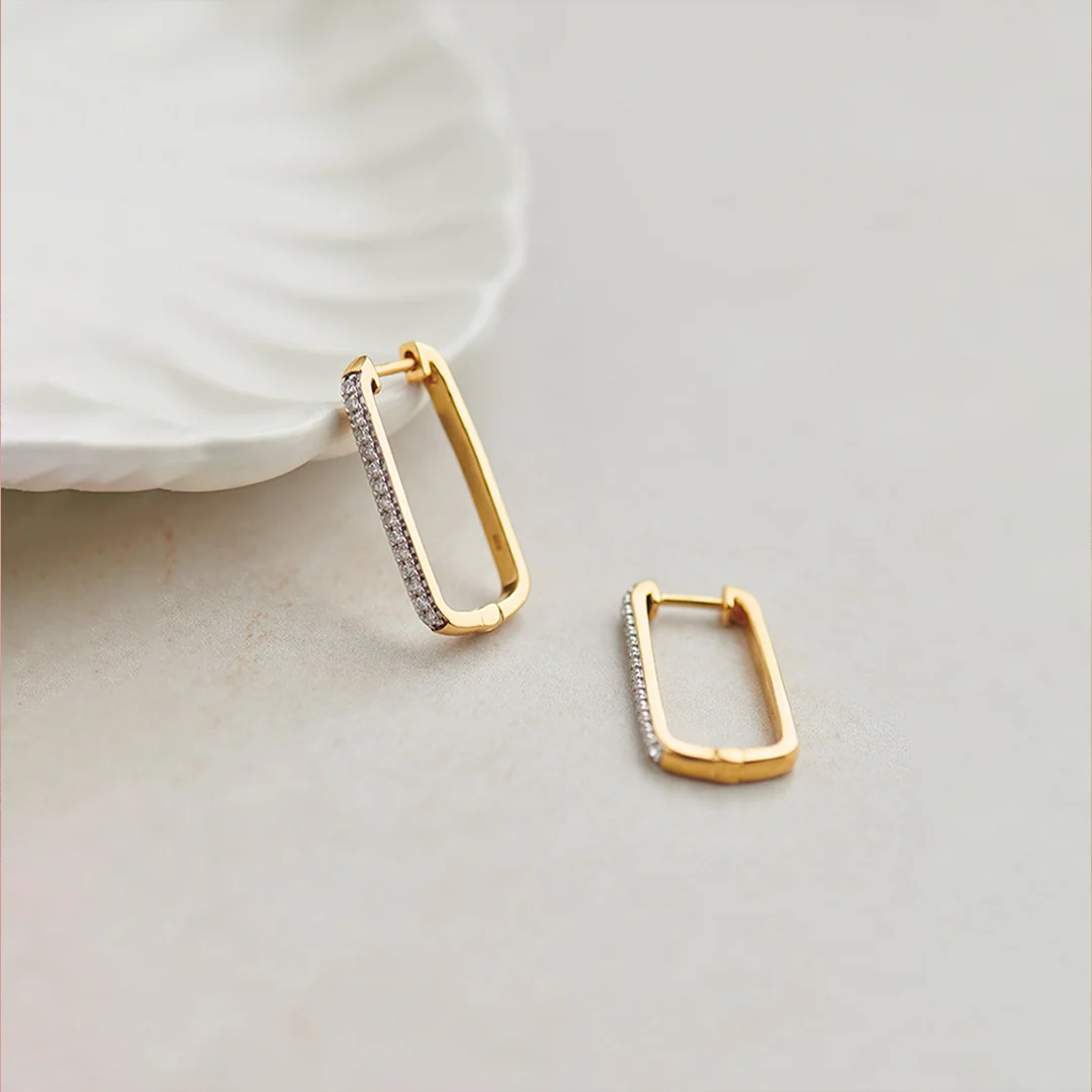 Medium Diamond Hoops