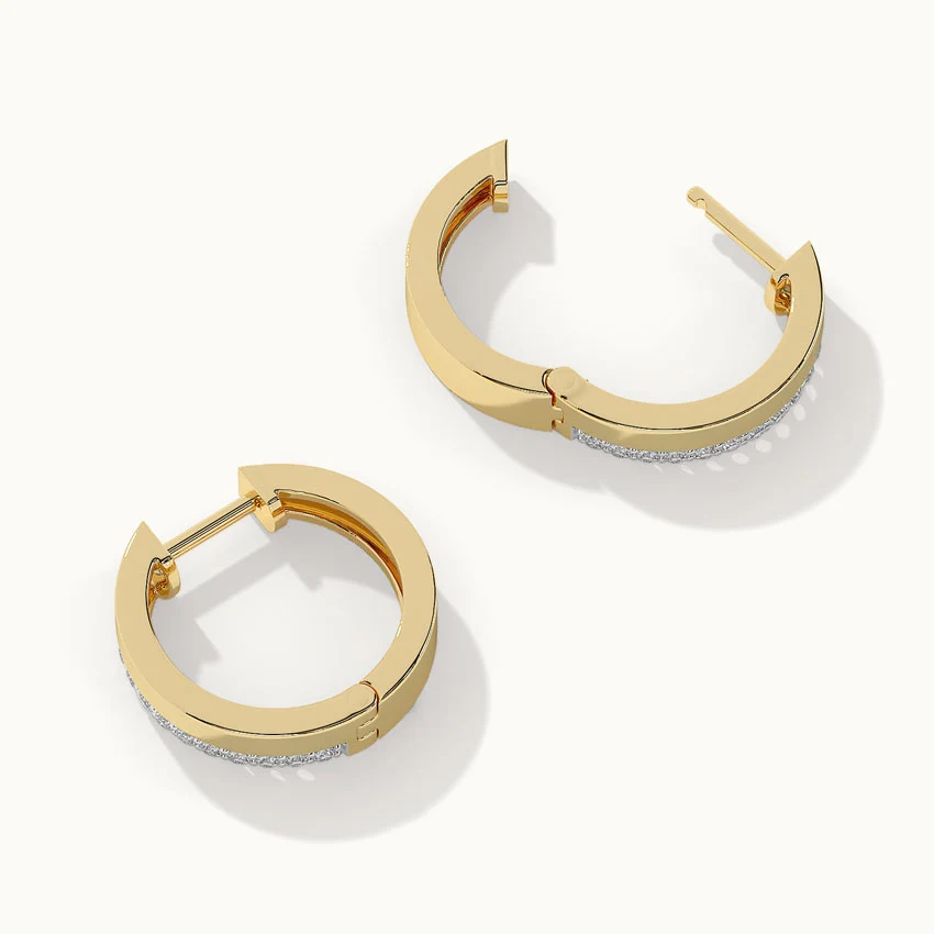 Twisted Diamond Hoop Earrings