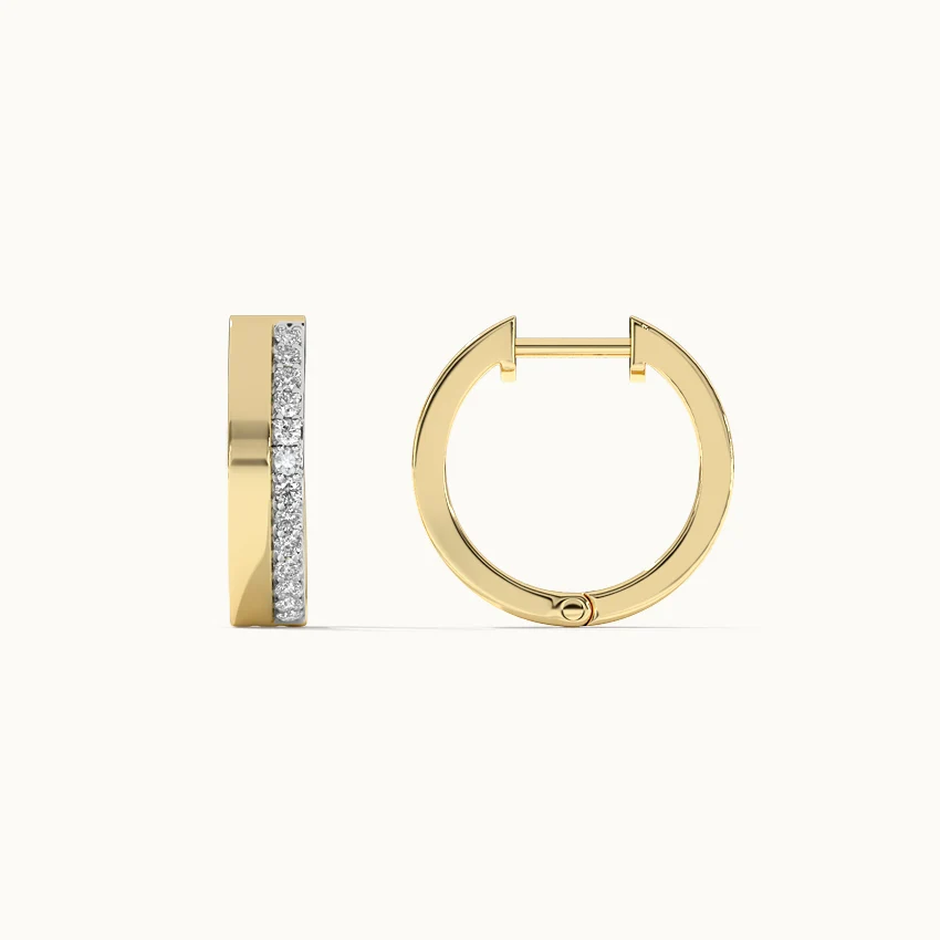 Twisted Diamond Hoop Earrings — view 3