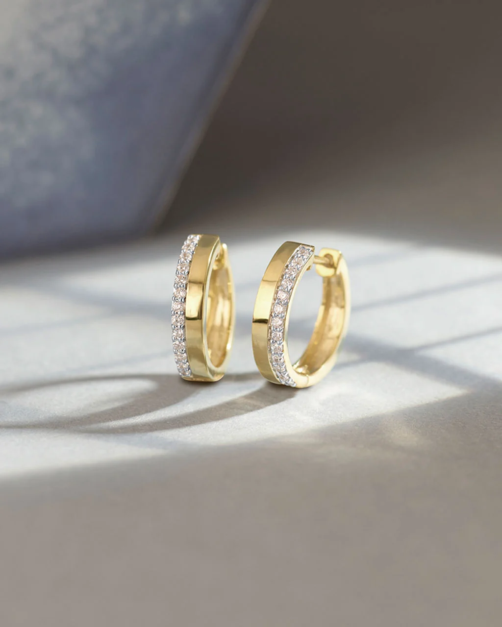 Twisted Diamond Hoop Earrings — view 2