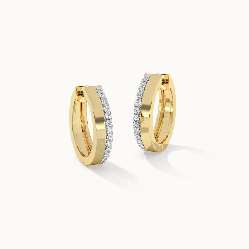 Twisted Diamond Hoop Earrings — view 4