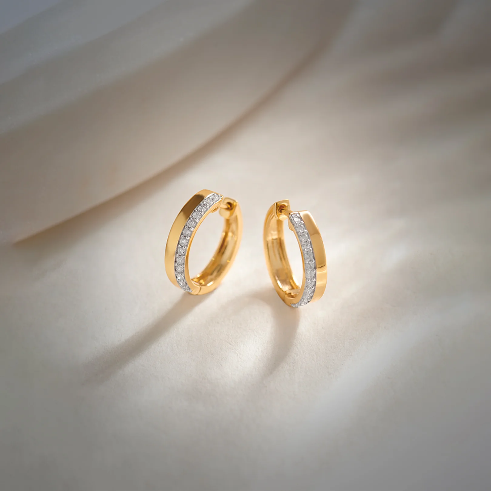 Twisted Diamond Hoop Earrings — view 6