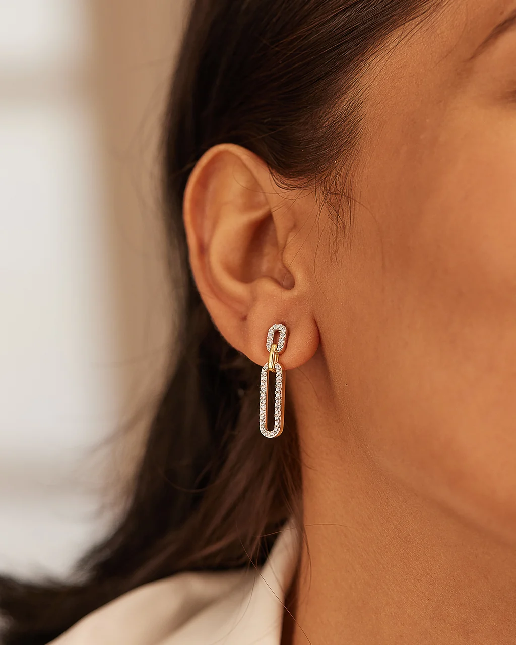 Sleek Huggie Hoop Earrings — view 4