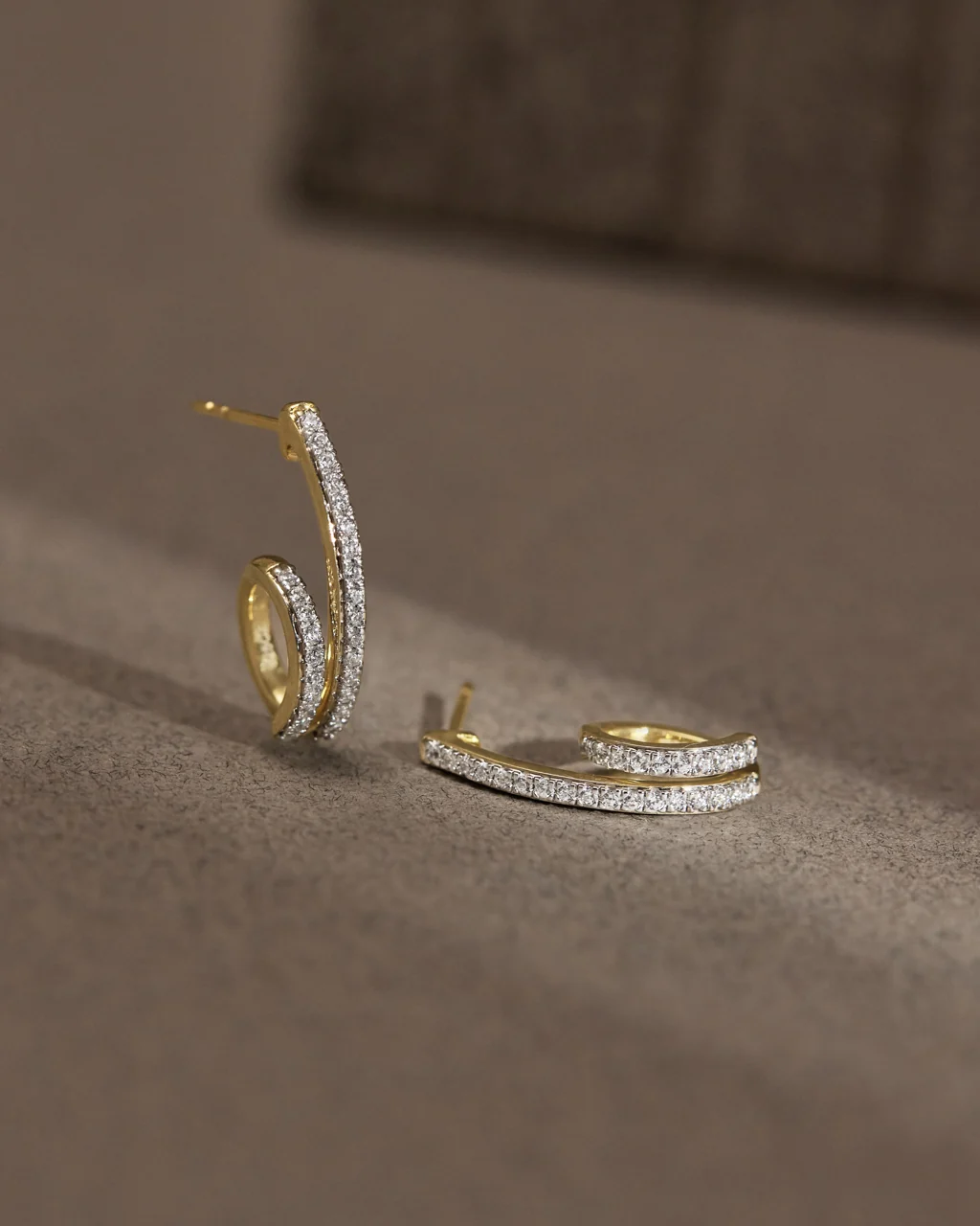 Coiled Diamond Hoop Earrings