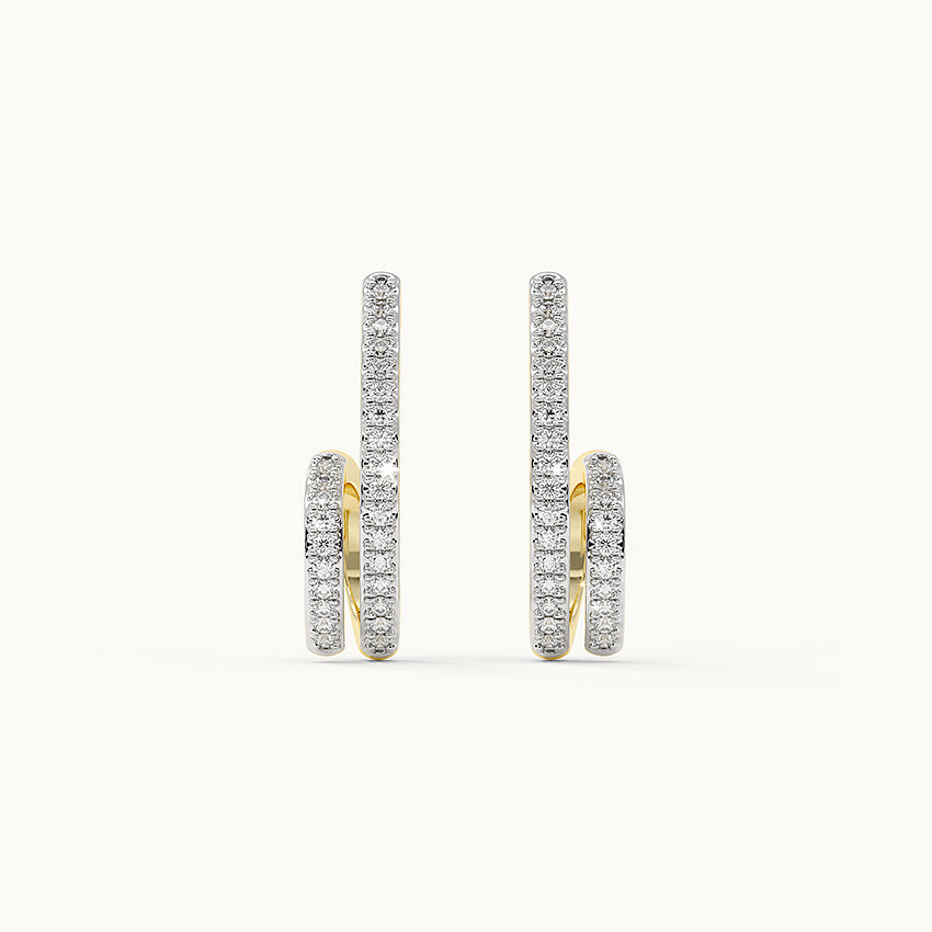 Coiled Diamond Hoop Earrings — view 2